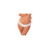 Tanga ouvert grande taille blanc dentelle brodée 